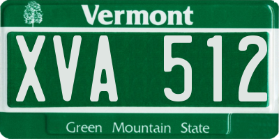 VT license plate XVA512
