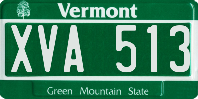 VT license plate XVA513