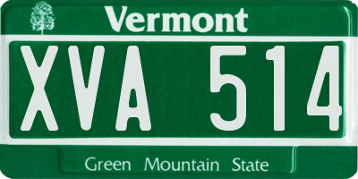 VT license plate XVA514