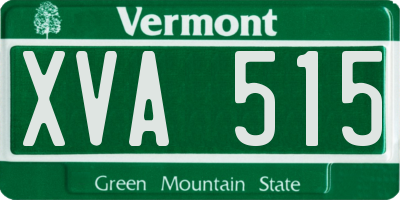 VT license plate XVA515