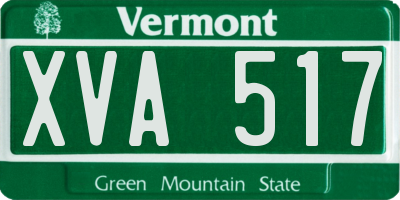 VT license plate XVA517