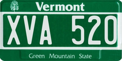 VT license plate XVA520