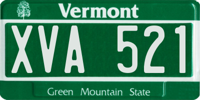 VT license plate XVA521