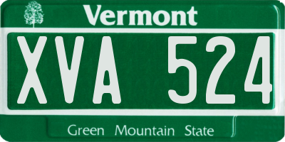 VT license plate XVA524