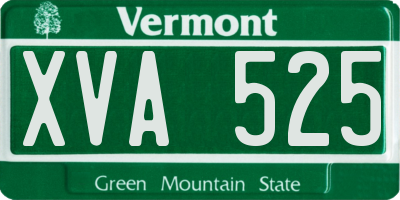 VT license plate XVA525