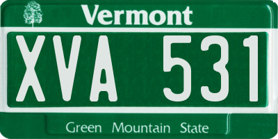 VT license plate XVA531