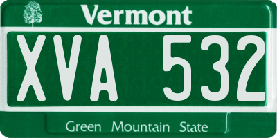 VT license plate XVA532