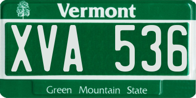 VT license plate XVA536