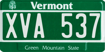 VT license plate XVA537