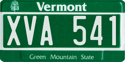 VT license plate XVA541