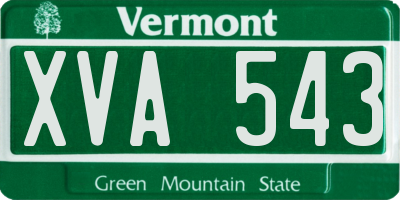 VT license plate XVA543
