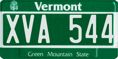 VT license plate XVA544