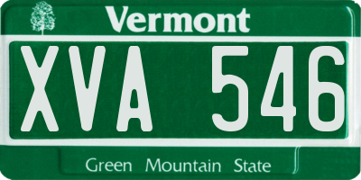 VT license plate XVA546