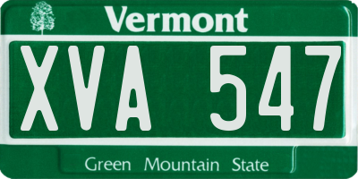 VT license plate XVA547