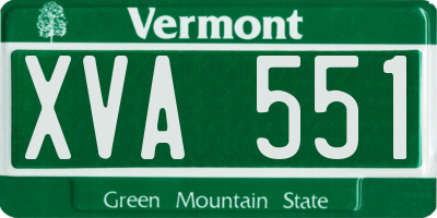 VT license plate XVA551
