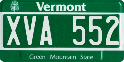 VT license plate XVA552