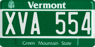 VT license plate XVA554