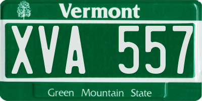 VT license plate XVA557