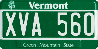 VT license plate XVA560