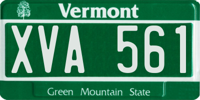 VT license plate XVA561