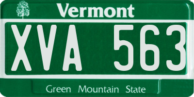 VT license plate XVA563