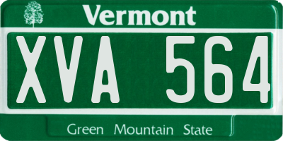 VT license plate XVA564