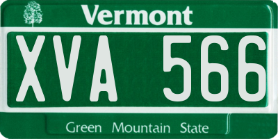 VT license plate XVA566