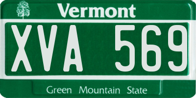 VT license plate XVA569