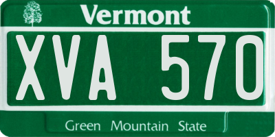 VT license plate XVA570
