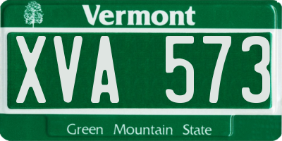 VT license plate XVA573