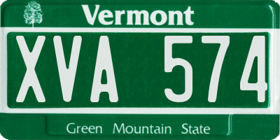 VT license plate XVA574