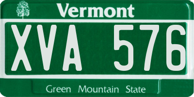 VT license plate XVA576