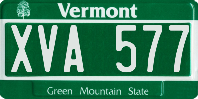 VT license plate XVA577