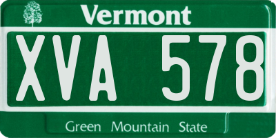 VT license plate XVA578