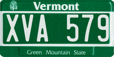 VT license plate XVA579