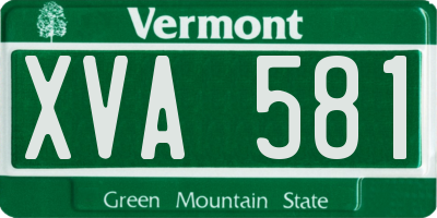 VT license plate XVA581