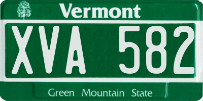 VT license plate XVA582