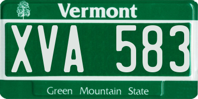 VT license plate XVA583