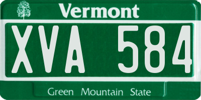 VT license plate XVA584