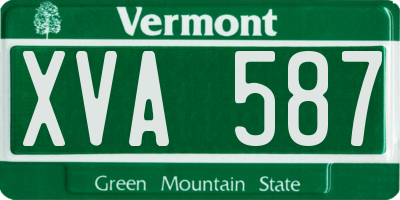 VT license plate XVA587