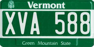 VT license plate XVA588