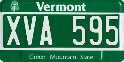 VT license plate XVA595