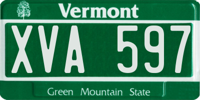 VT license plate XVA597