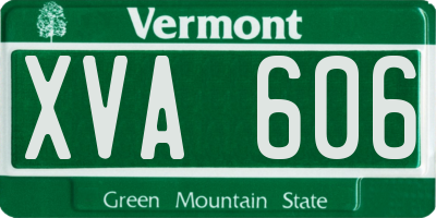 VT license plate XVA606