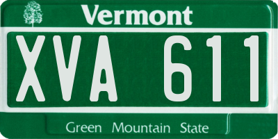VT license plate XVA611