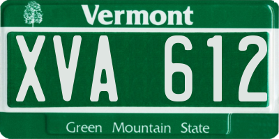 VT license plate XVA612