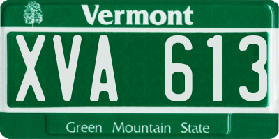 VT license plate XVA613