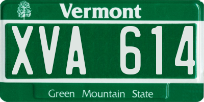 VT license plate XVA614