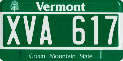VT license plate XVA617