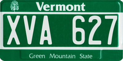 VT license plate XVA627